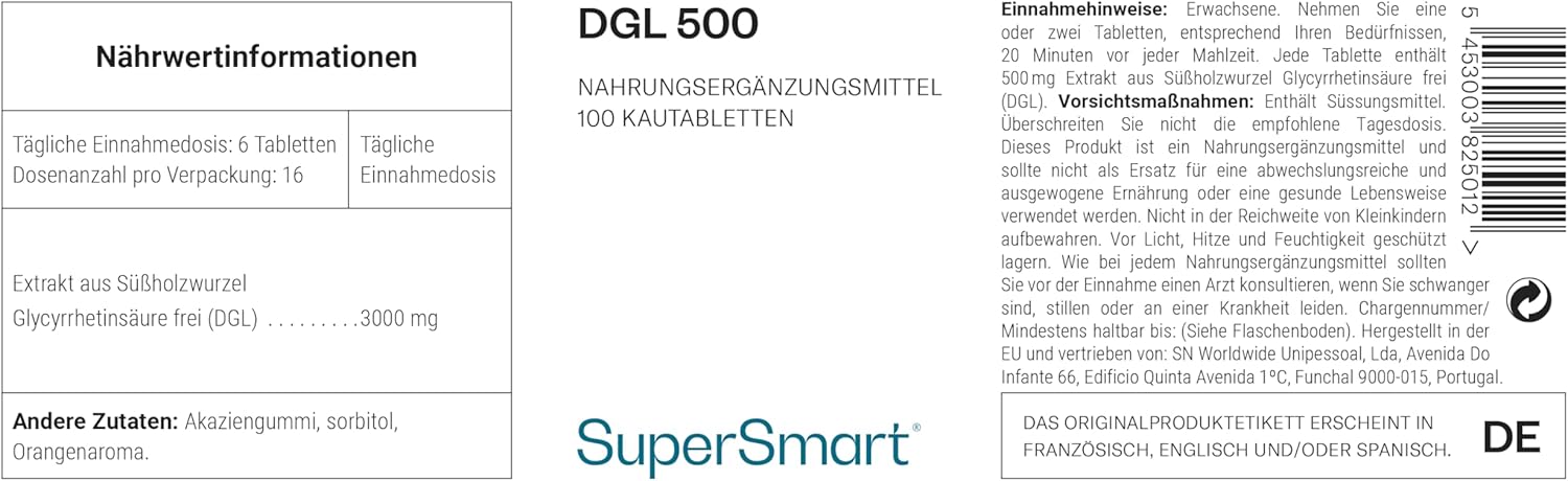 Thumbnail 2 de DGL 500-3000 per Tag von Supersmart – natürliche Linderung bei gastroösophagealalem Reflux (DGL)