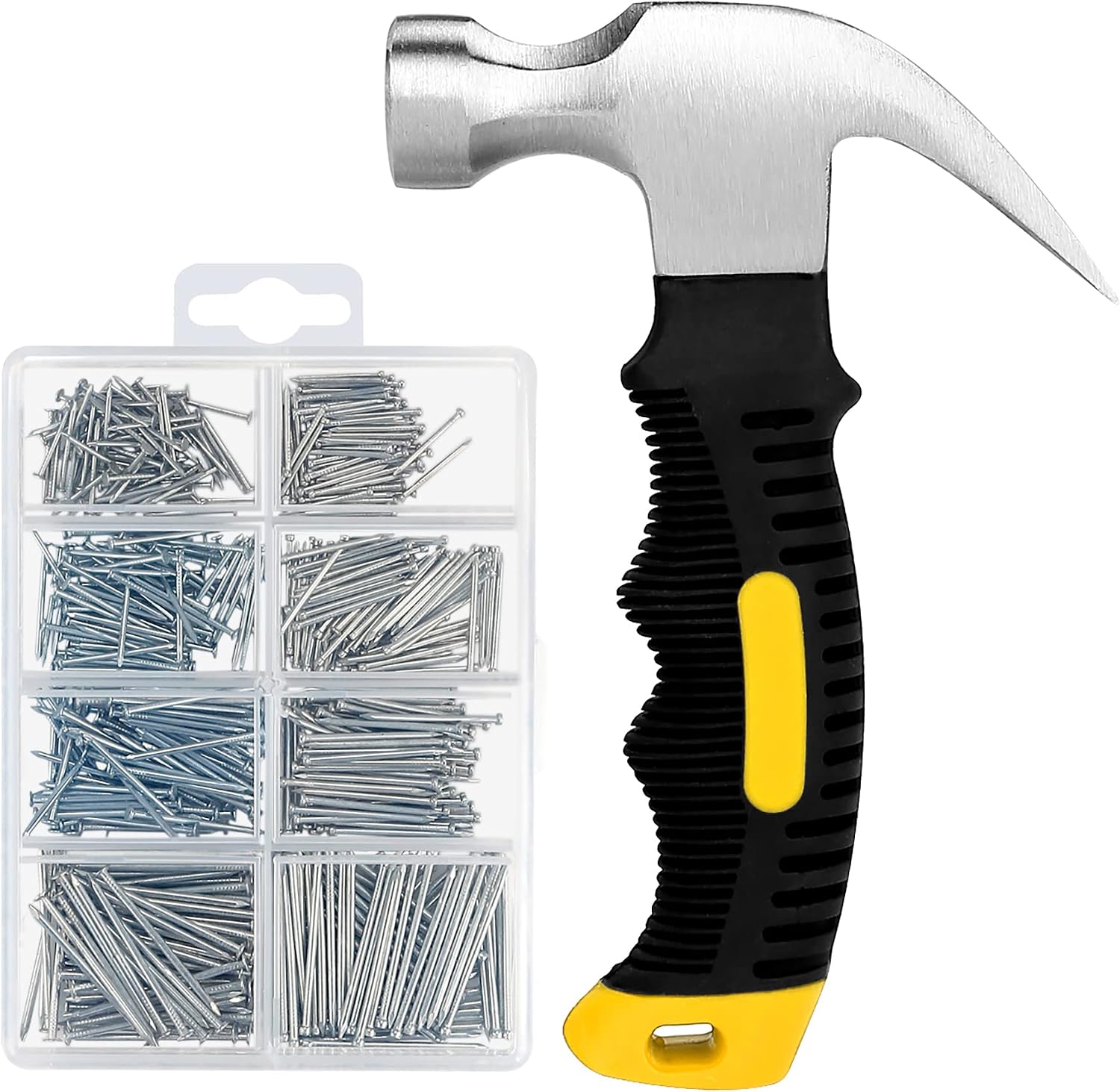 Detalle de KURUI 1 700-Piece Nail Assortment Kit with 8 oz Hammer and Organizer