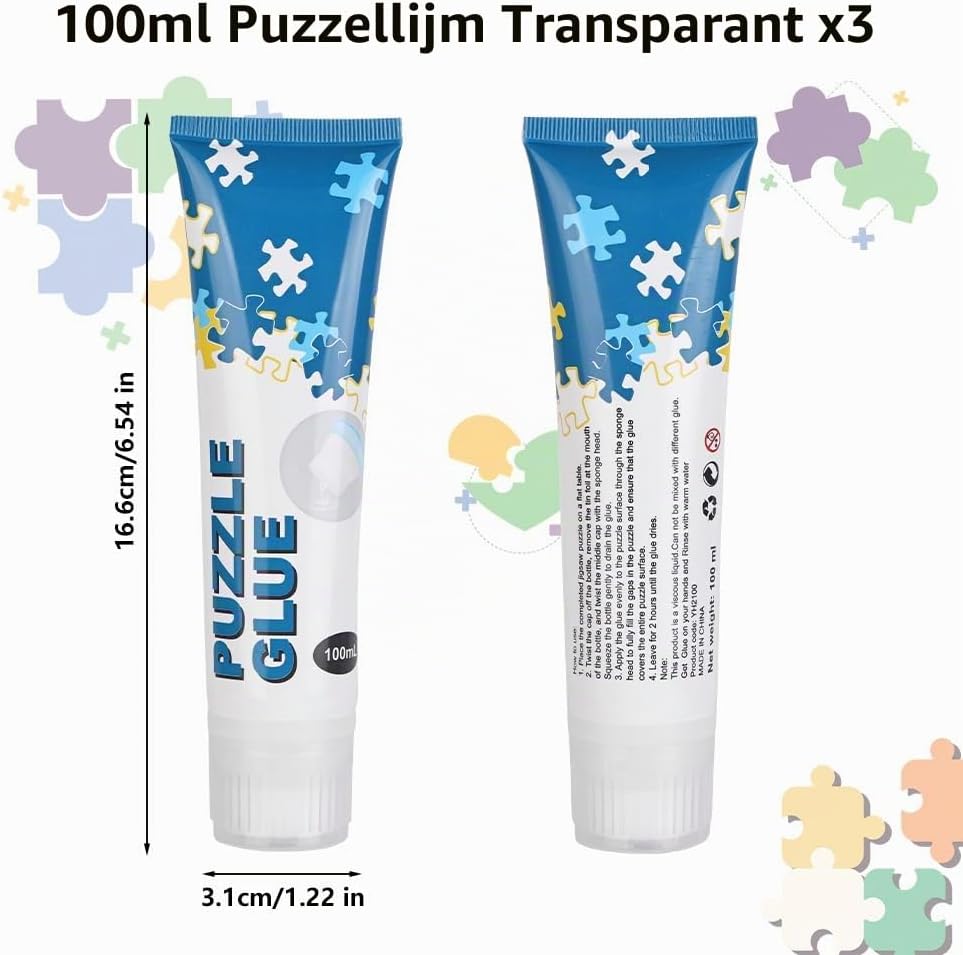 Detalle 2 de Ainiv 4731314 puzzellijm 300 ml, transparante PVA-lijm voor grote puzzels