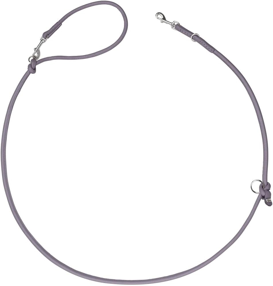 Thumbnail 6 de Hunter Hundeführleine SOHO Round MINI (6/140) aus Rindsleder mit Handschlaufe – Flieder-grau