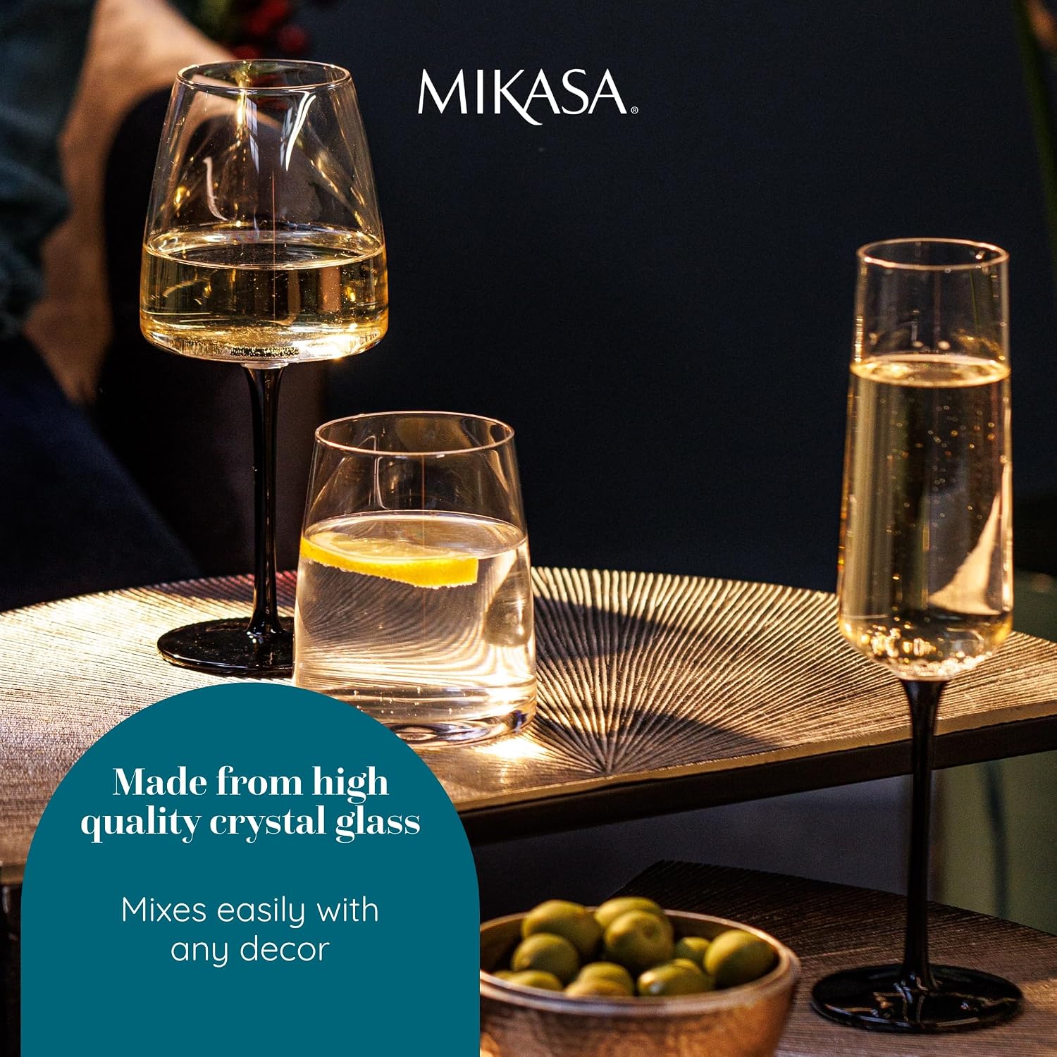 Detalle 1 de Mikasa Palermo Stemless Wine Glasses, Set of 4, 350ml Lead-Free Crystal