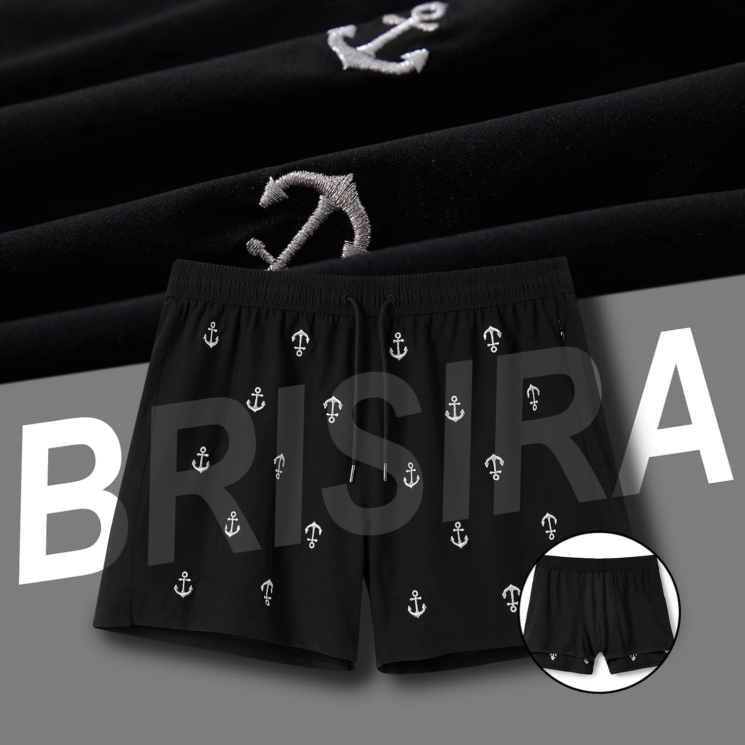 Thumbnail 3 de BRISIRA Men's Swim Trunks 5-Inch Inseam Quick Dry