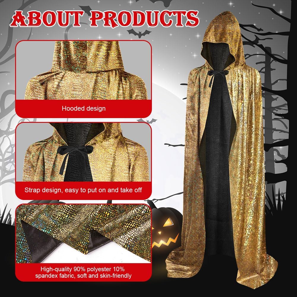 Detalle de AYBUY Umhang mit Kapuze – Vampir Cape, lang, unisex