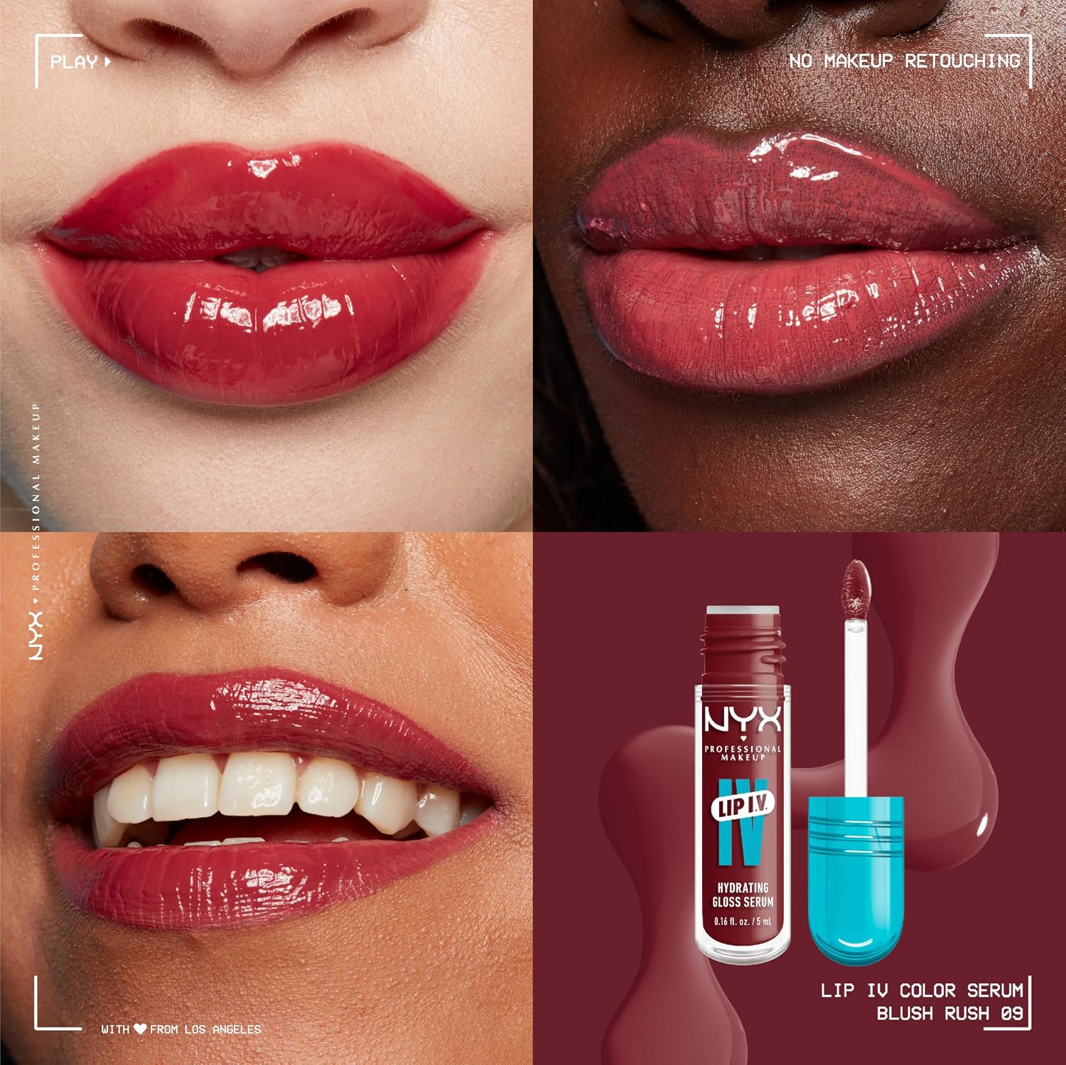 Thumbnail 1 de NYX Professional Makeup Gloss e Tinta Labbra Idratante 2in1 - 01 09 Blush Rush