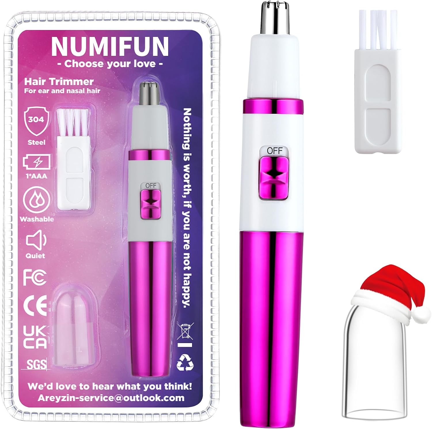 Detalle de NUMIFUN C421-ZZCDE neushaartrimmer voor dames, waterdicht, 6500 tpm