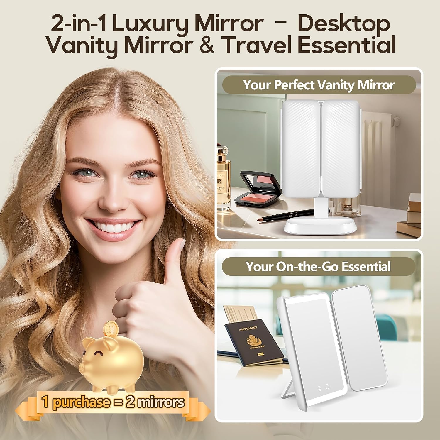 Detalle 2 de GOMIPURU Vanity Mirror with Lights 30X