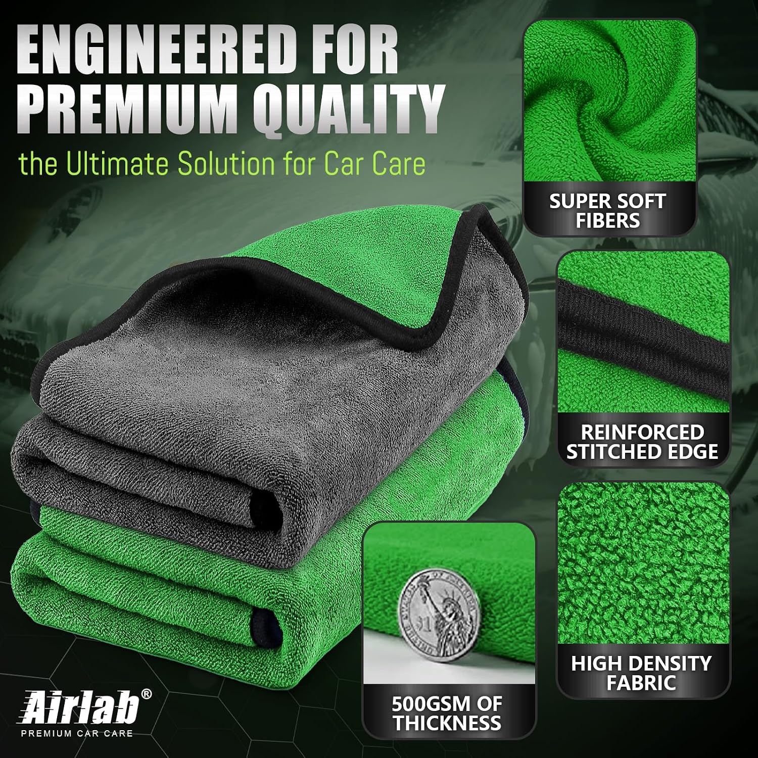 Detalle de Airlab Microfiber Towels 35 x 24 Inch 🧽