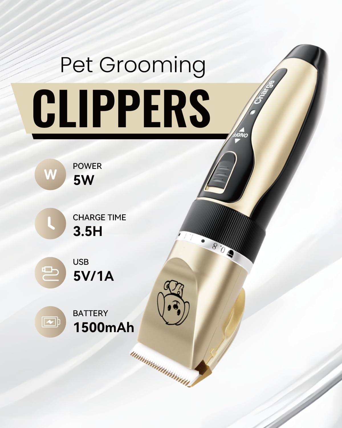 Detalle 2 de Dog Clippers Rechargeable Low Noise