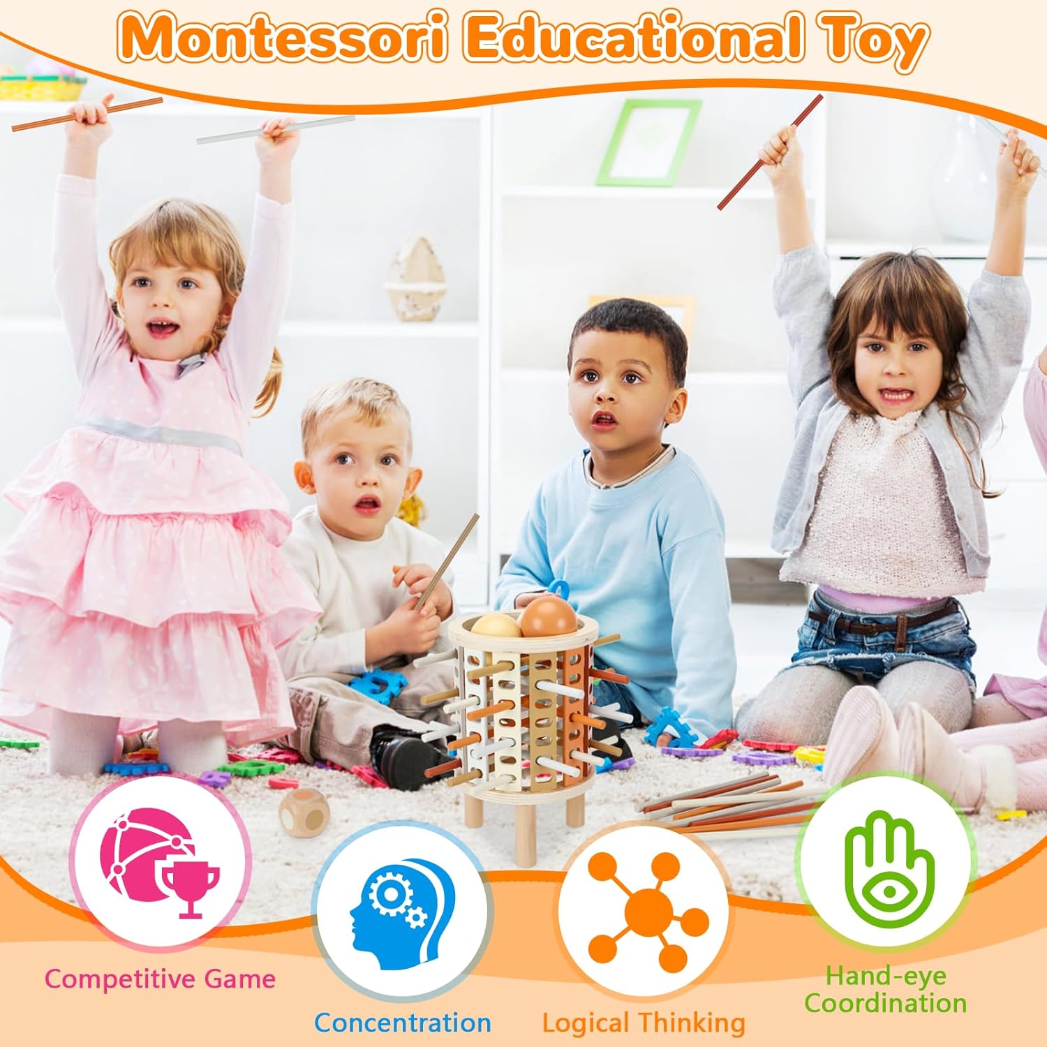 Thumbnail 3 de Juego Montessori 4 en 1 de madera 3–6 años