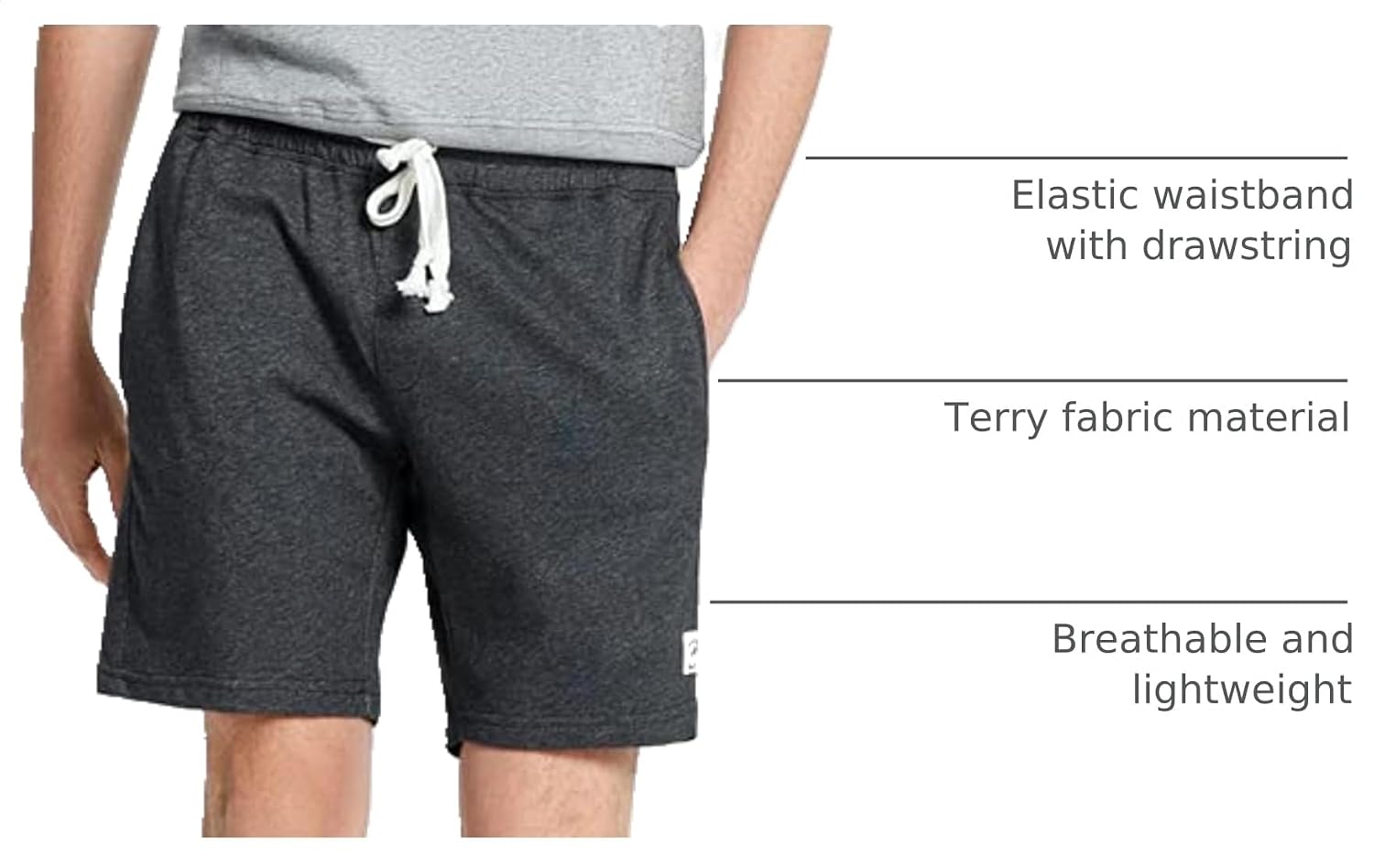 Detalle 2 de maamgic Mens Athletic Gym Shorts 5/7" Elastic Waist with Zipper Pockets