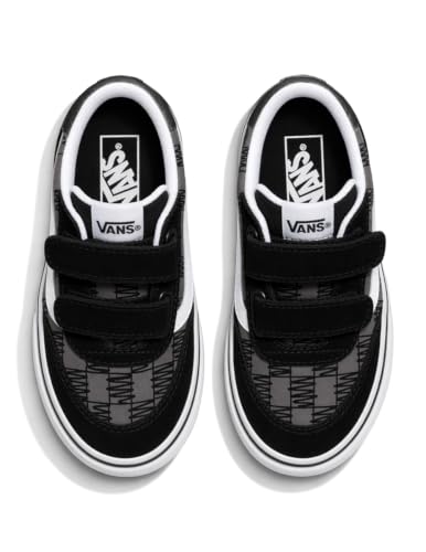 Detalle de Vans Brooklyn LS V Scribble Check Negro: estilo clásico con toque deportivo y cierre de velcro