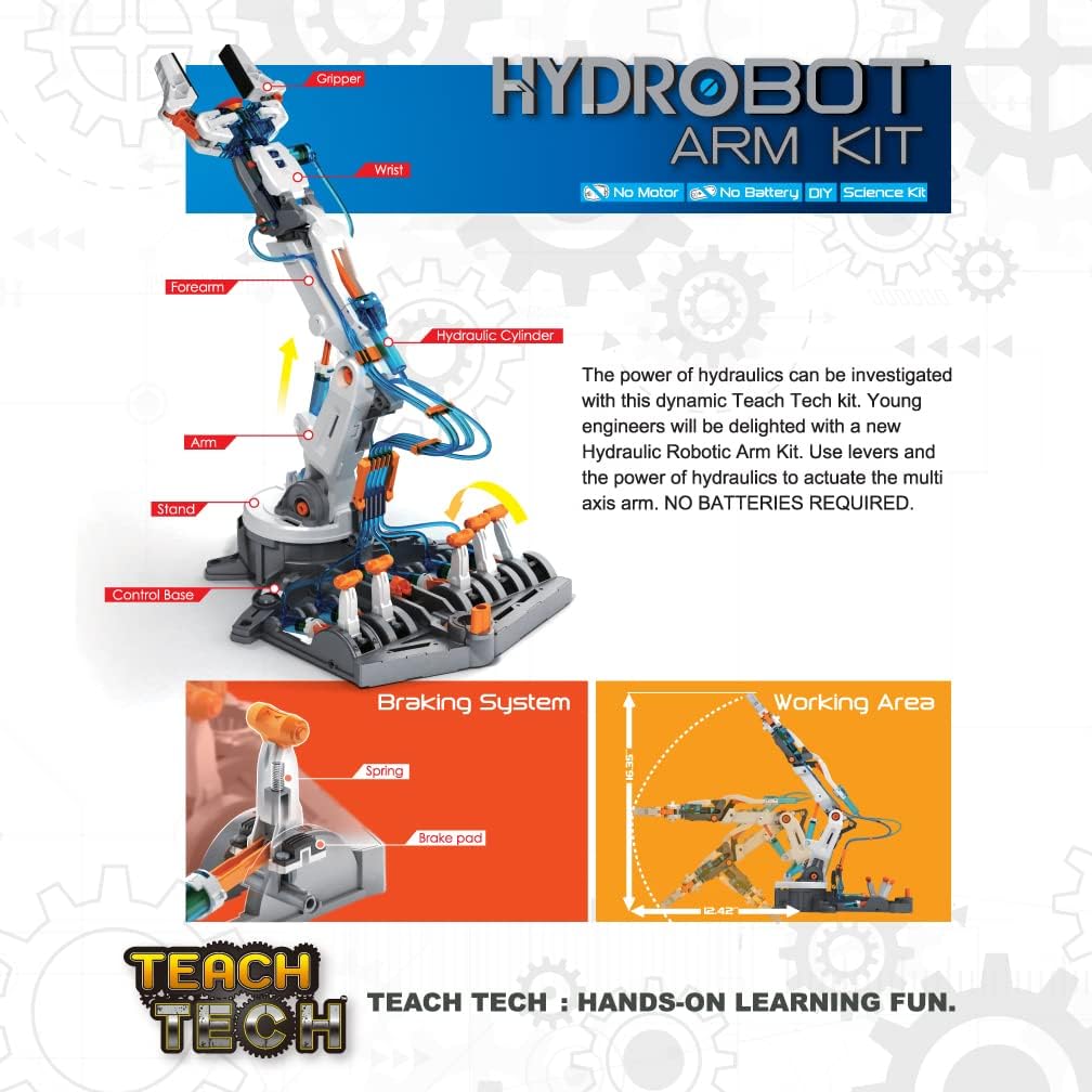 Thumbnail 2 de Teach Tech Hydrobot Arm Kit: Hydraulic 6-Axis Arm for STEM Learning