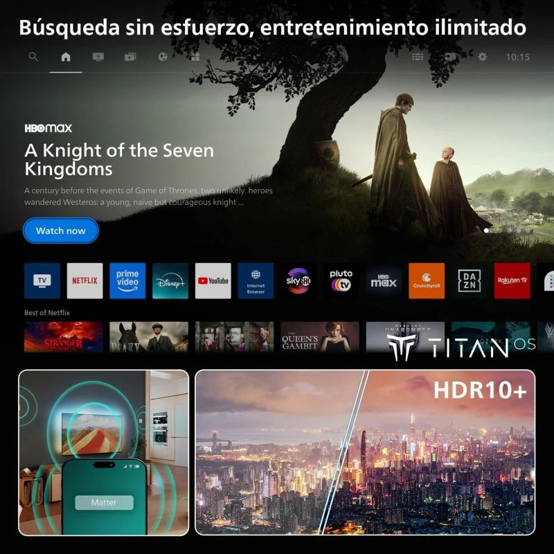 Detalle 2 de Philips 65PQS7801/12: TV QLED 65" 4K con HDR10+ y Dolby Atmos, Titan OS