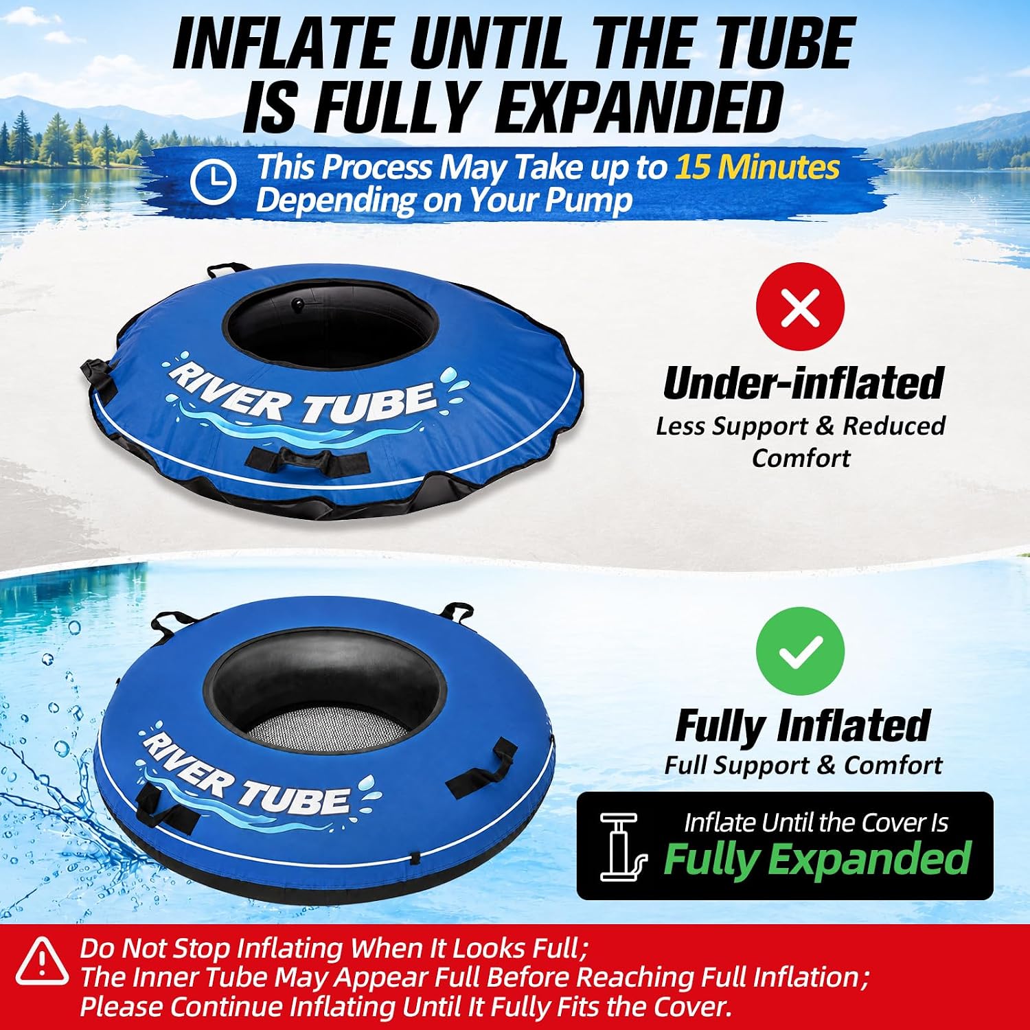 Thumbnail 6 de ZEALFEEL River Tube 48'' Heavy Duty Rubber River Float Tube