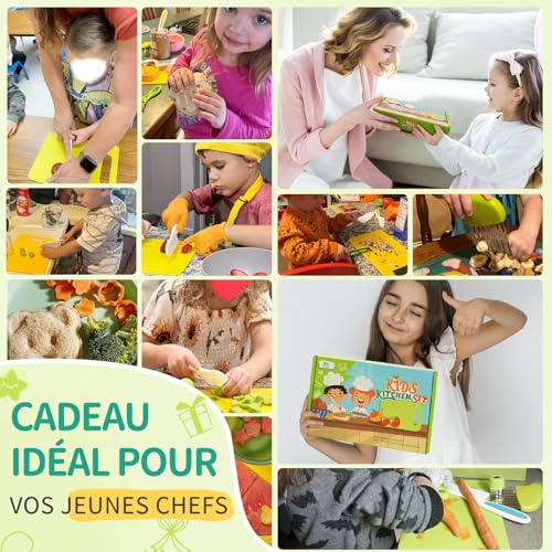 Detalle de Kit Couteaux Sécurité de Cuisine Enfants – EURYUNG, 17 Pièces Montessori