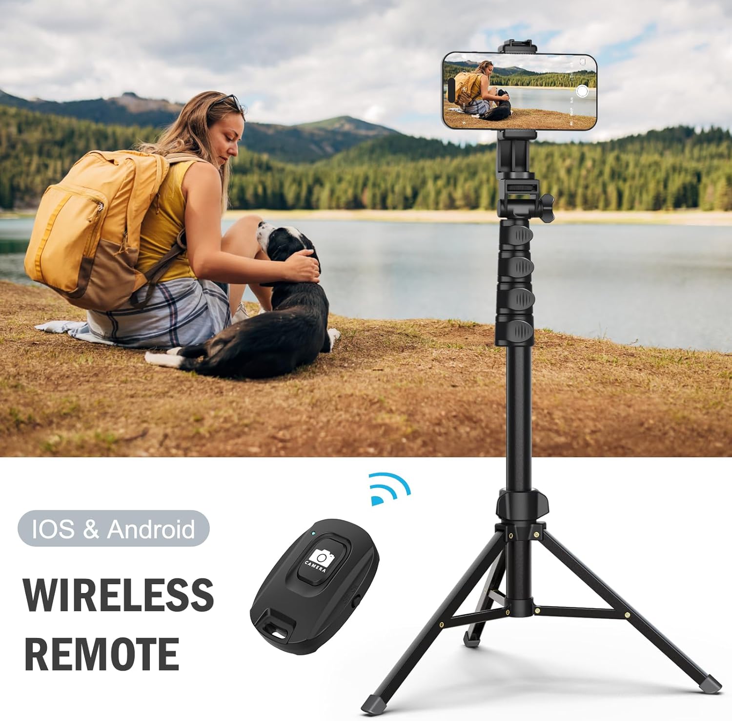 Thumbnail 3 de Liphisy 64" Tripod for Cell Phone & Camera