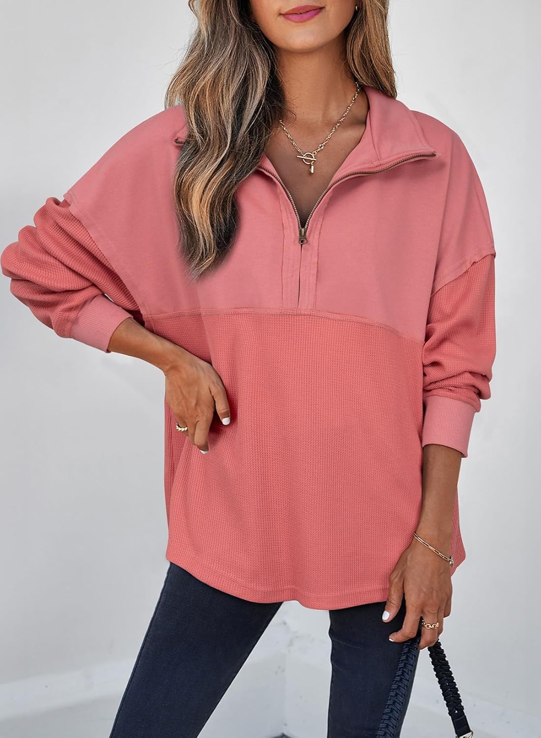 Thumbnail 3 de SHEWIN Womens Half Zip Sweatshirt 75% Polyester