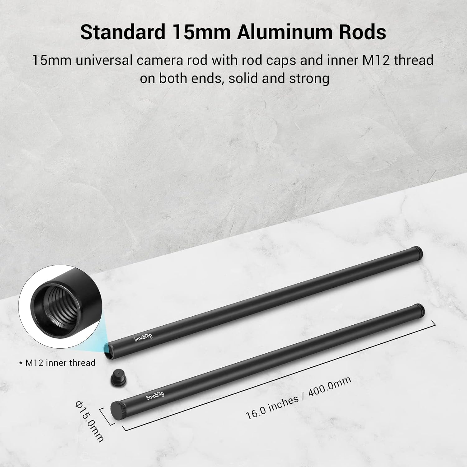 Thumbnail 1 de SMALLRIG 15mm Rod 40 cm Aluminium