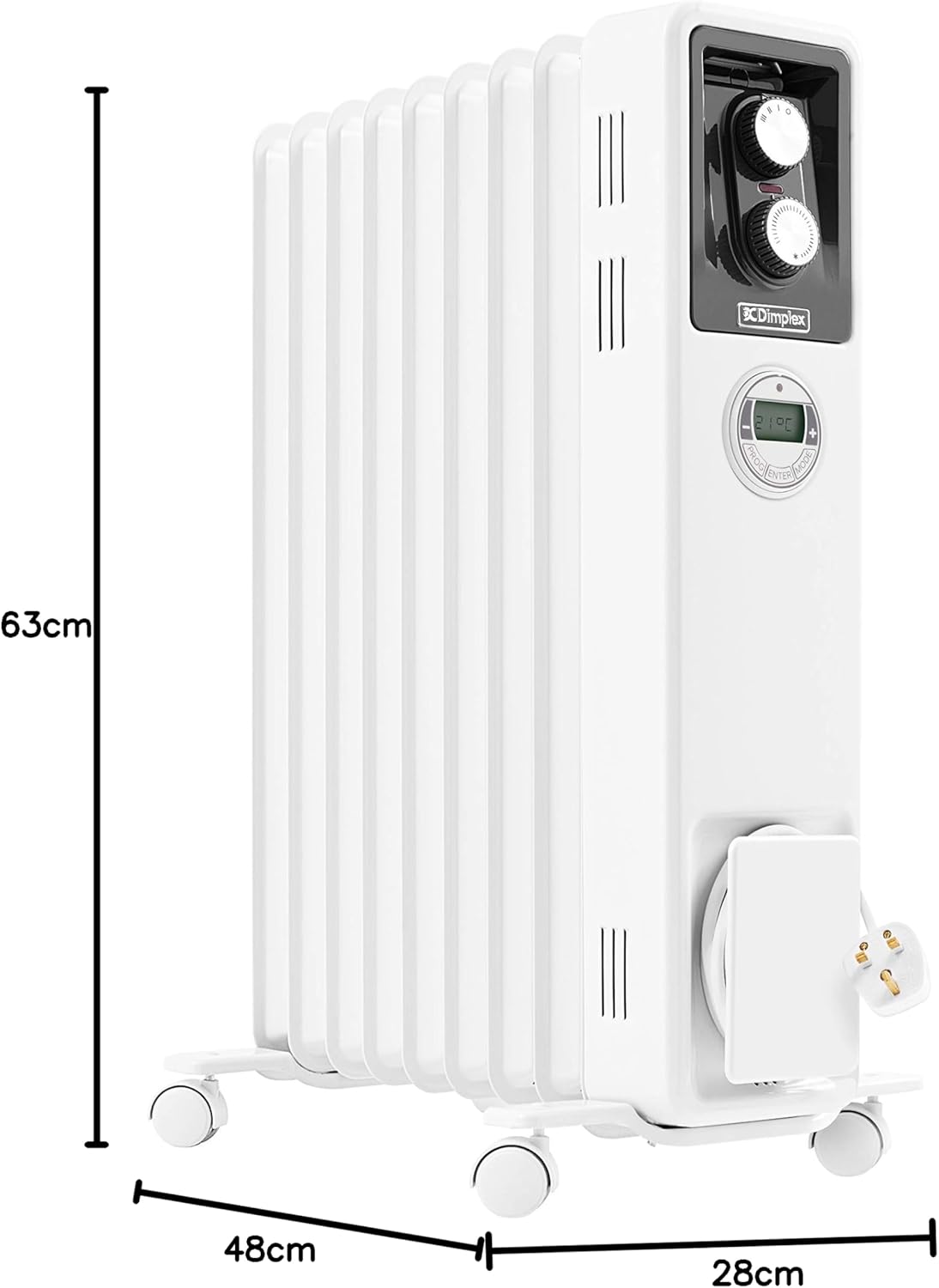Thumbnail 6 de Dimplex ECR20Tie 2kW eco radiator with timer