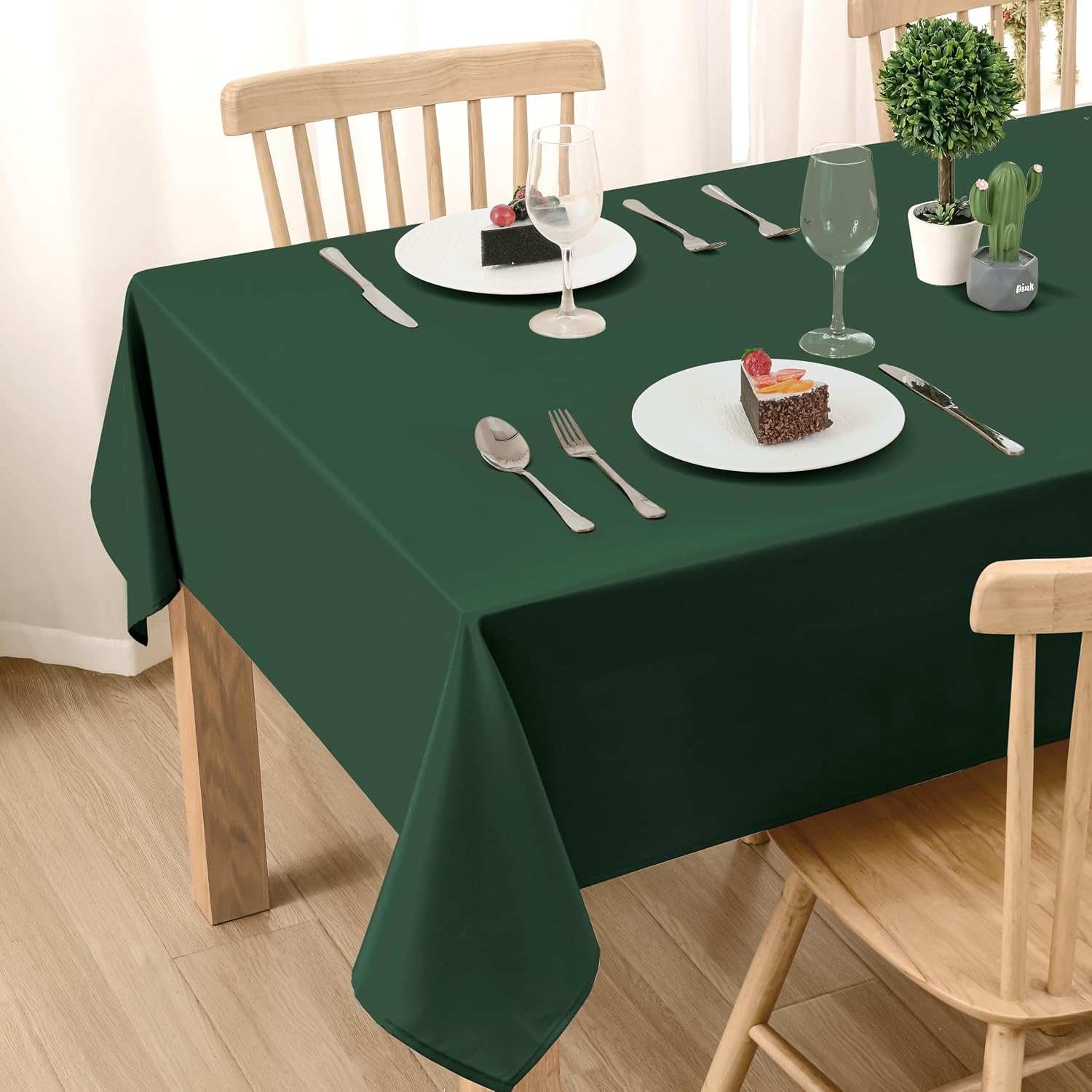 Detalle de DWCN DWEU-PWNZB-110140-21 tafelkleed, groen polyester, 110 x 140 cm