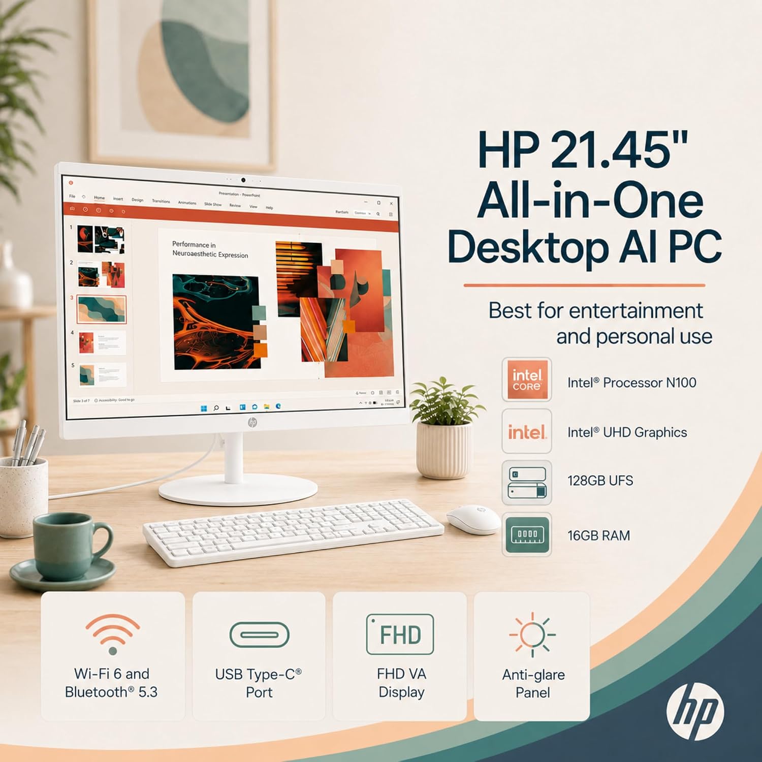 Detalle de HP All-in-One Desktop 128GB UFS