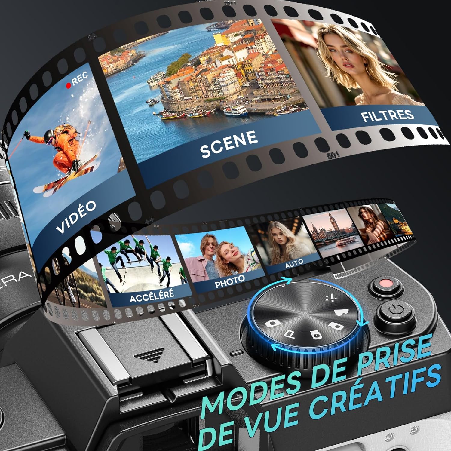 Detalle de NBD Appareil Photo Numérique 8K 64MP avec Autofocus et Zoom 16x – Grand Angle et Écran 180°