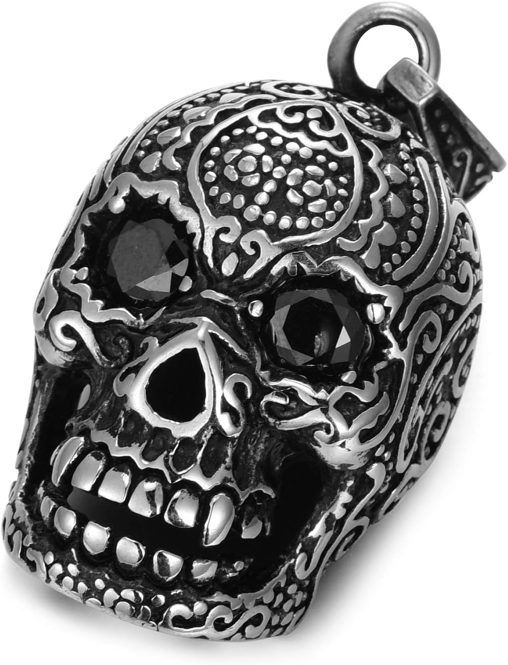 Detalle 2 de DonDon Collana da Donna 70 cm con Ciondolo Cranio in Acciaio Inossidabile