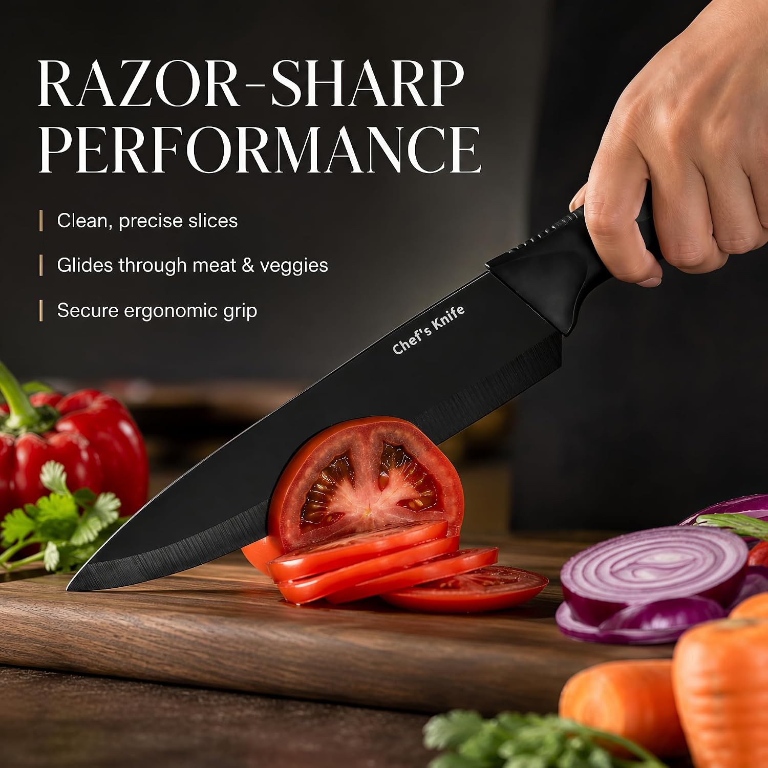 Detalle de LINHAO Kitchen Knife Set, 14-Piece