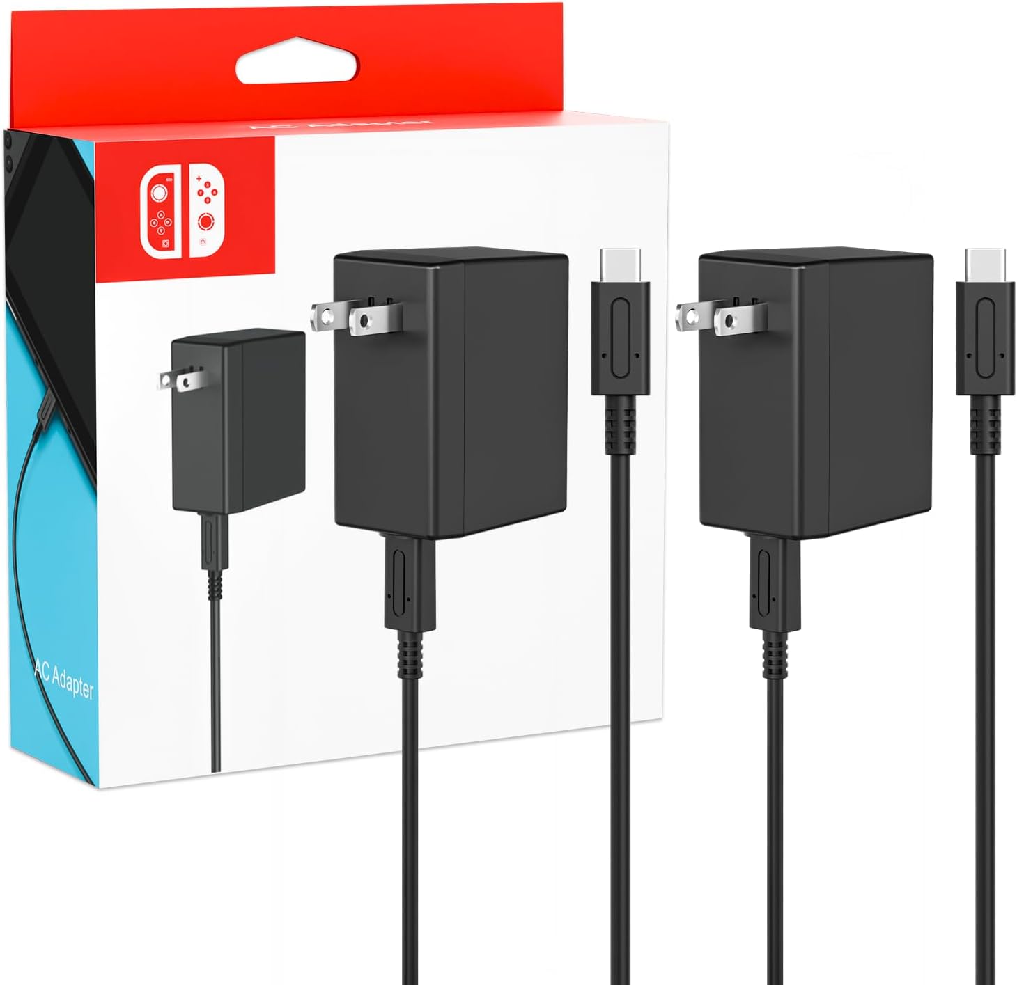 Detalle de 2-Pack 45W USB-C Charger for Nintendo Switch & Steam Deck with Detachable Cables