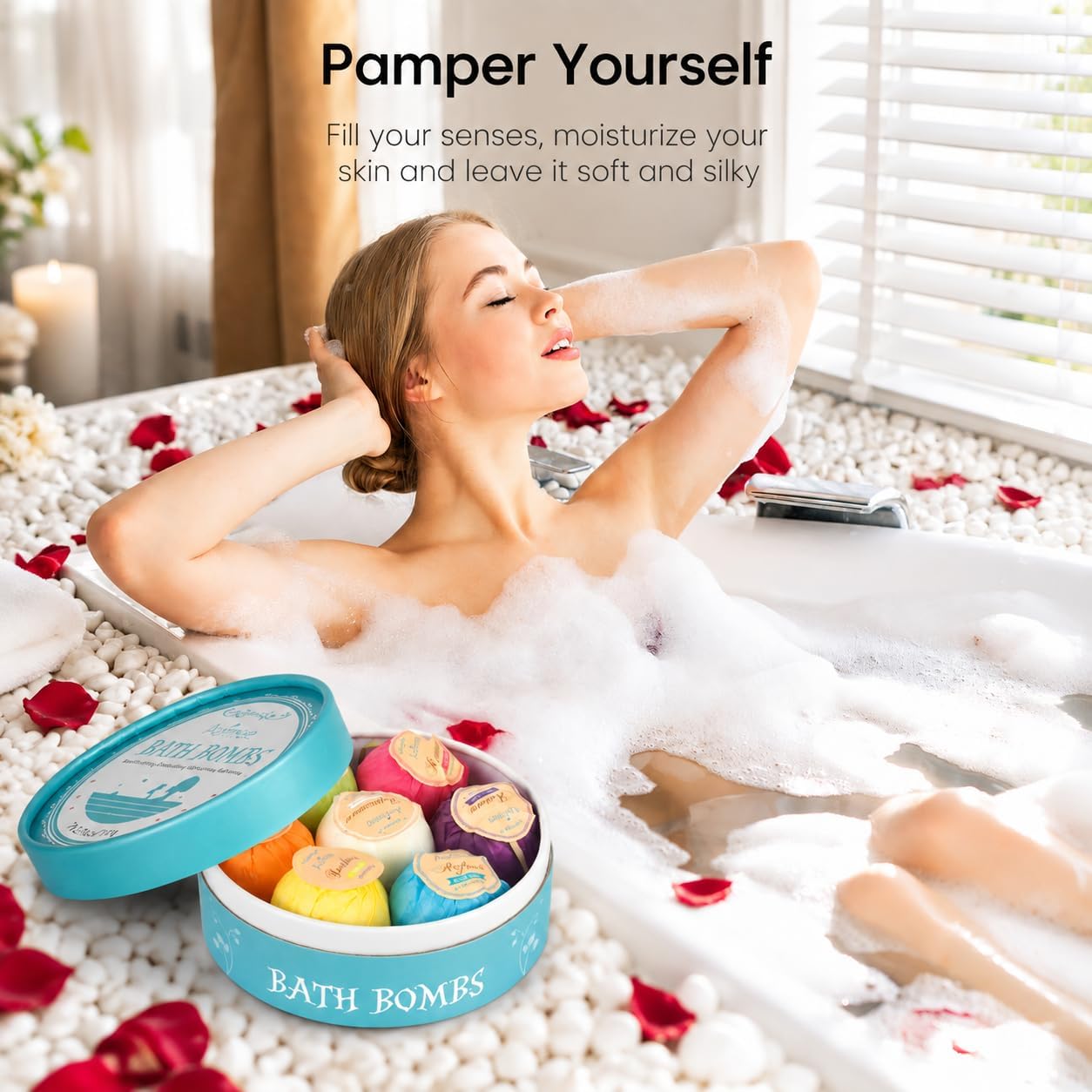 Detalle de Aofmee AOBB07 Bath Bomb Gift Set, 7 Individually Wrapped Fizzies