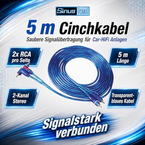 Detalle de Sinustec BCS-600 Car-Hifi Kabelset 6 mm², 5 m – Batteriekabelset inkl. Cinch, Remote, Lautsprecherkabel