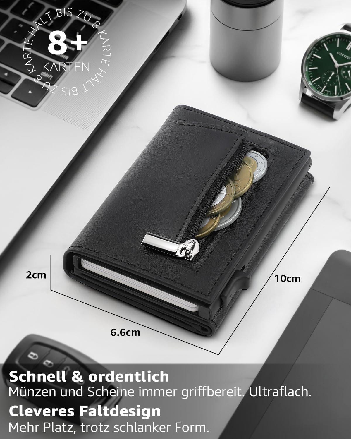 Detalle 2 de TEEHON Herren-Geldbörse Slim 10 x 6,6