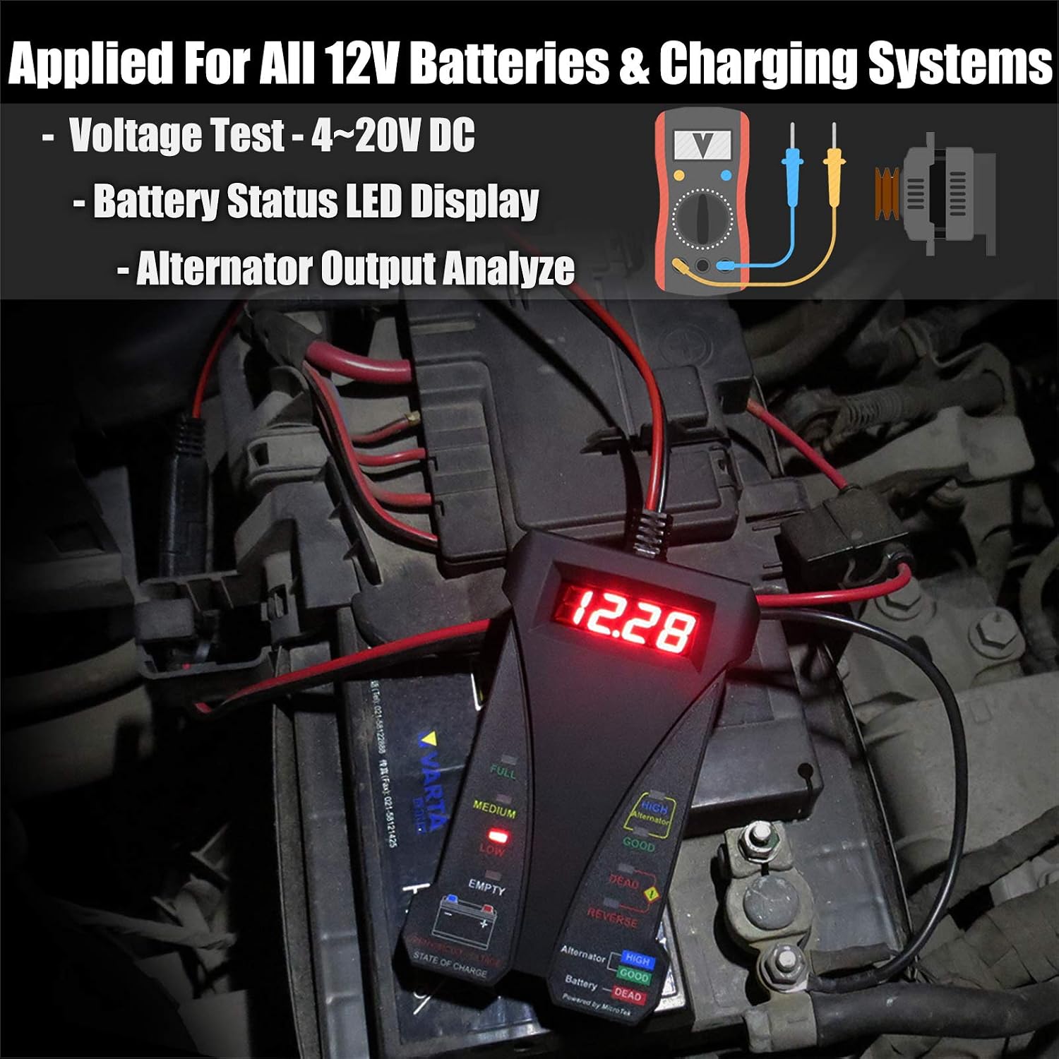 Thumbnail 1 de MOTOPOWER 12V Digital Battery Tester