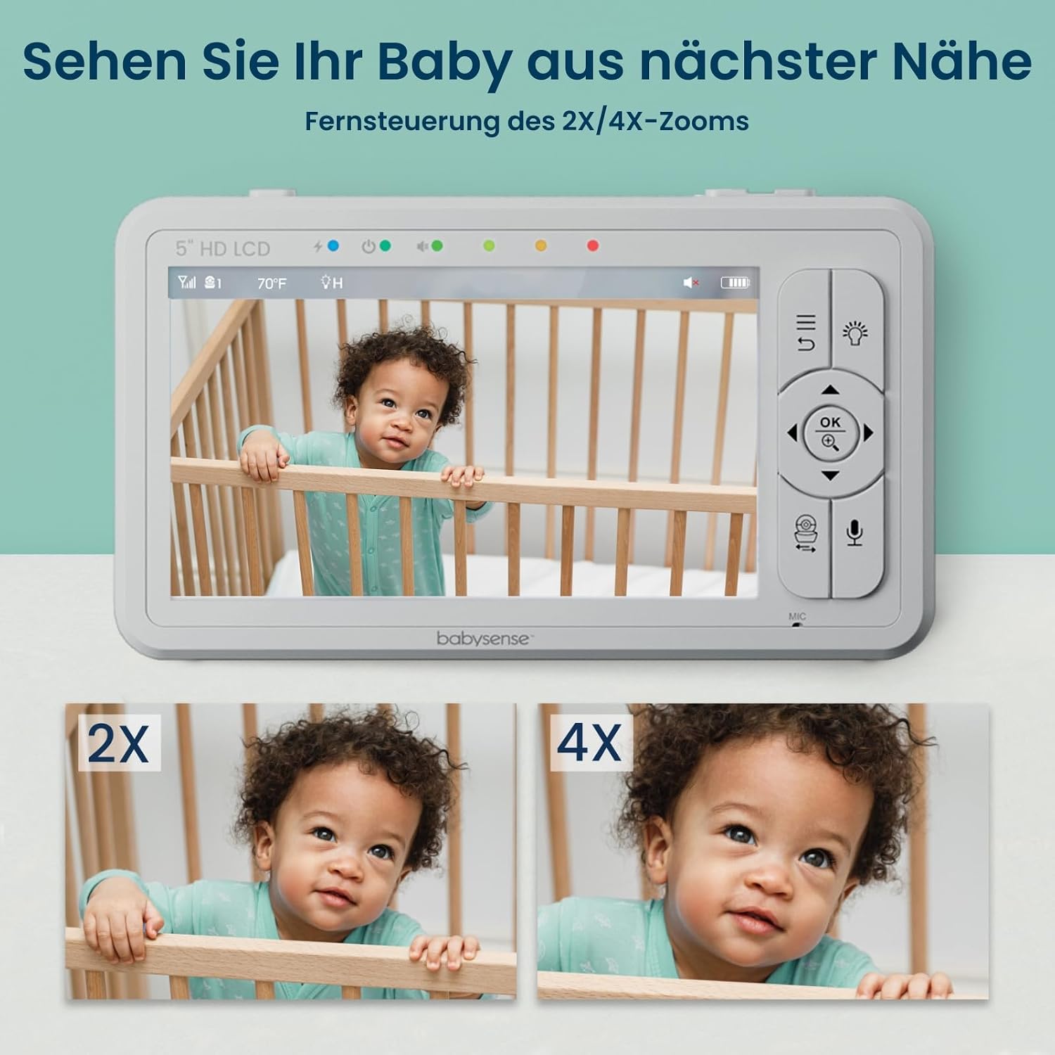 Thumbnail 3 de Babysense Babyphone HD 5 Zoll mit 2 Kameras
