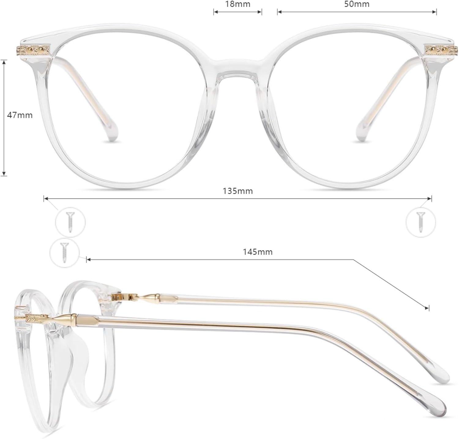 Thumbnail 4 de Firmoo Blaulichtfilter Brille (ohne Sehstärke) TR Vollrand – entspiegelt, unisex