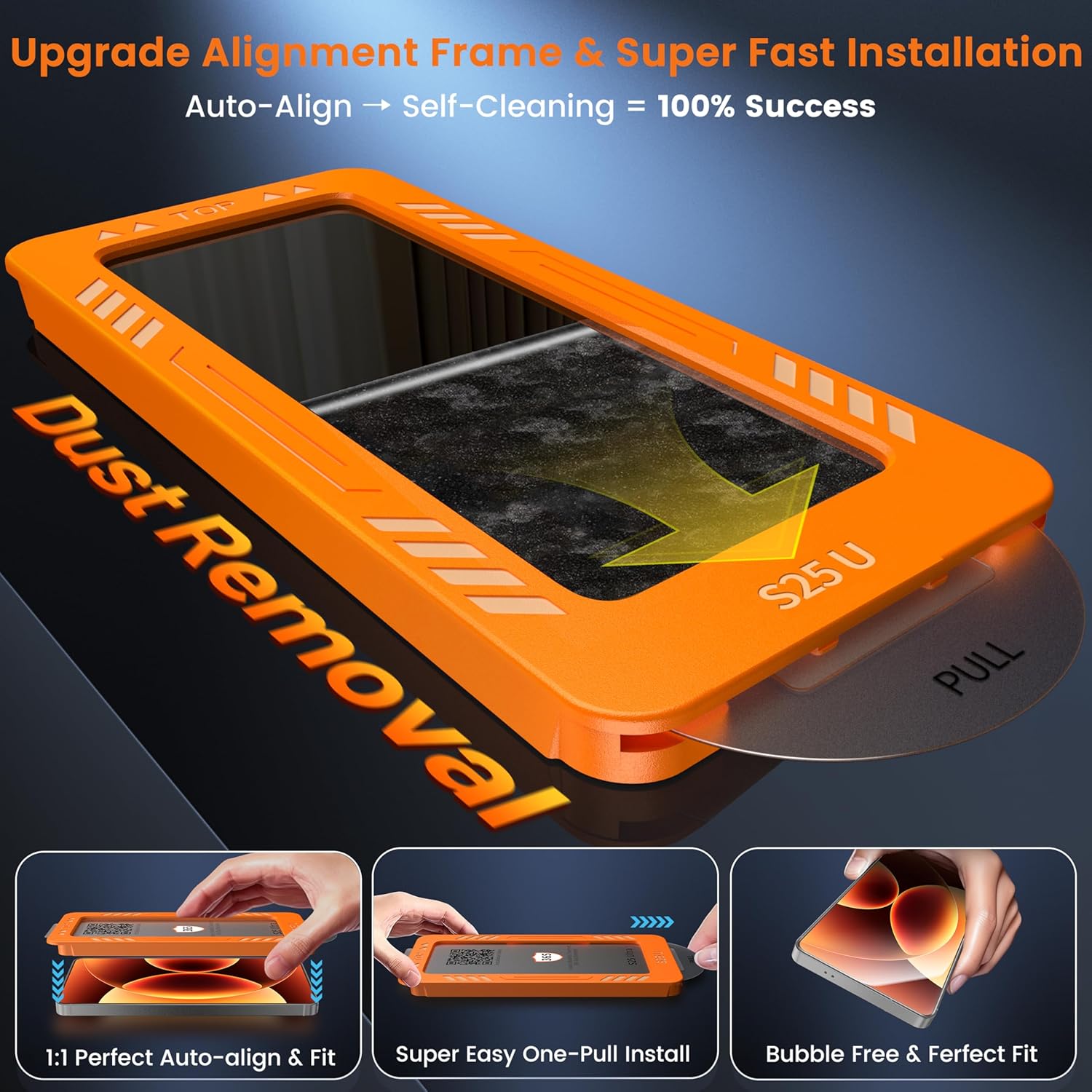 Thumbnail 2 de letosan 3-Pack Tempered Glass Screen Protector for Samsung Galaxy S25 Ultra + 1 Camera Lens Protector Kit
