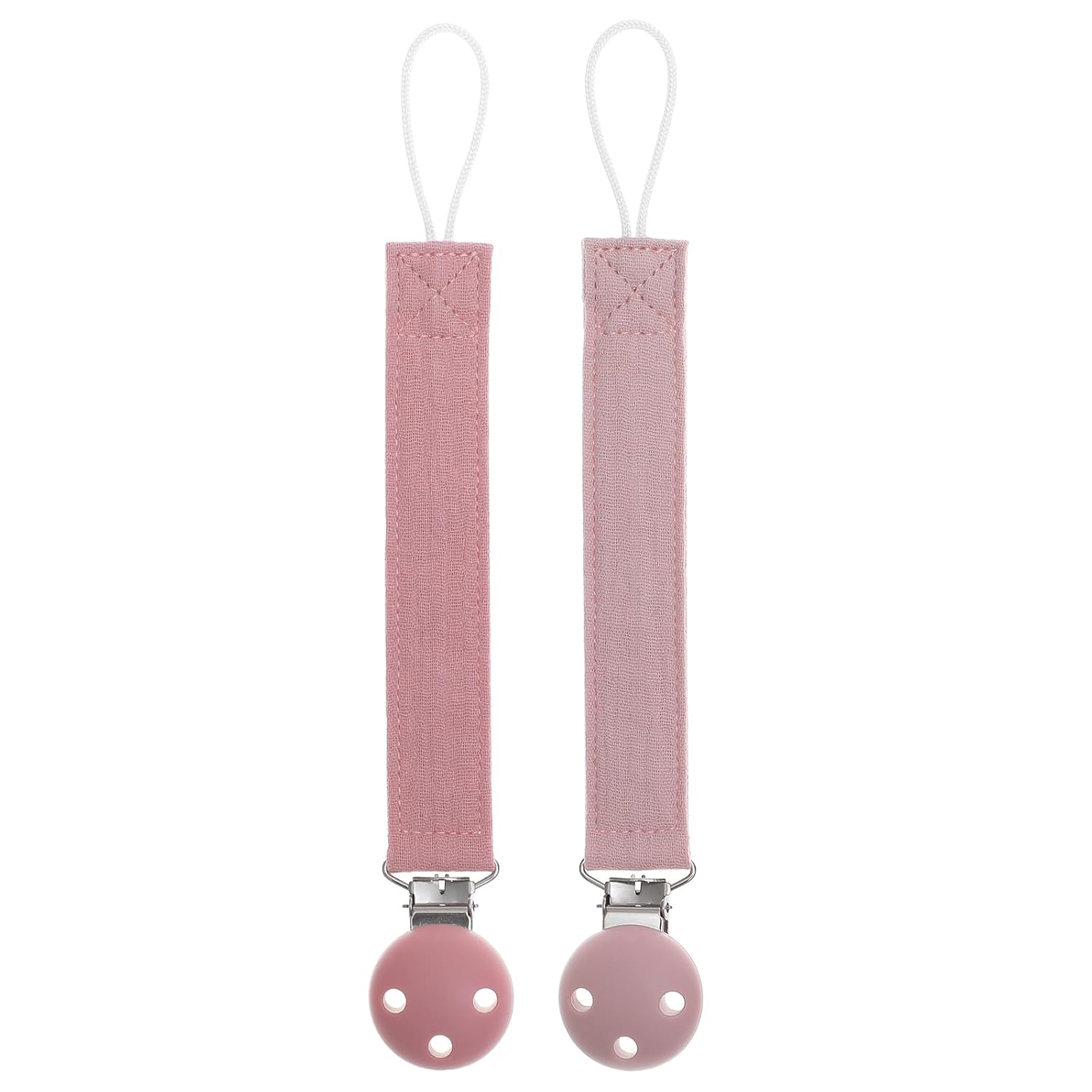 Thumbnail 5 de meanus Schnullerkette (2er-Set) mit Baumwollband und Silikonclip, BPA-frei – Sand & Light Grey