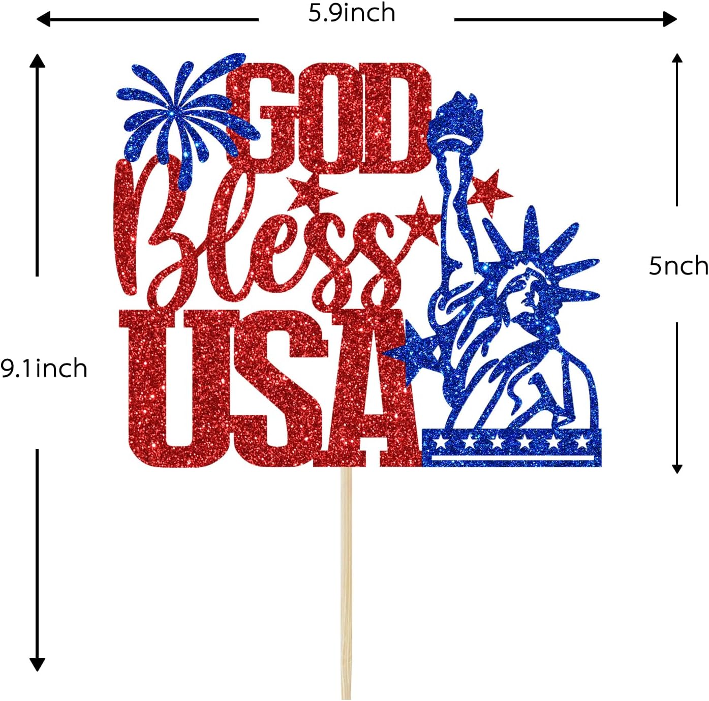 Thumbnail 6 de God Bless USA Cake Topper, 5.9-Inch