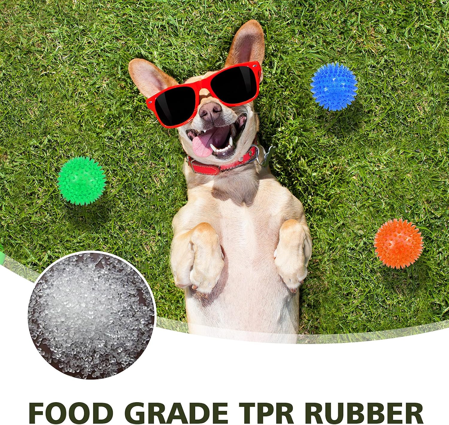 Detalle de petizer 01 2.5-Inch Squeaky Dog Balls, 3-Pack Floating Fetch Toys