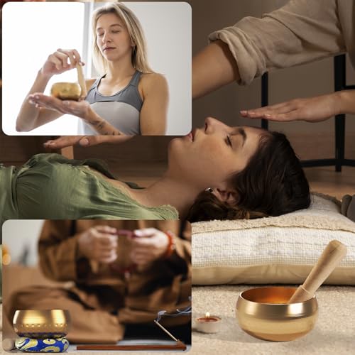 Thumbnail 1 de REGIS Tibetische Klangschale Set, 3 Zoll Kupferlegierung – Meditationsschale mit Schlägel und Kissen