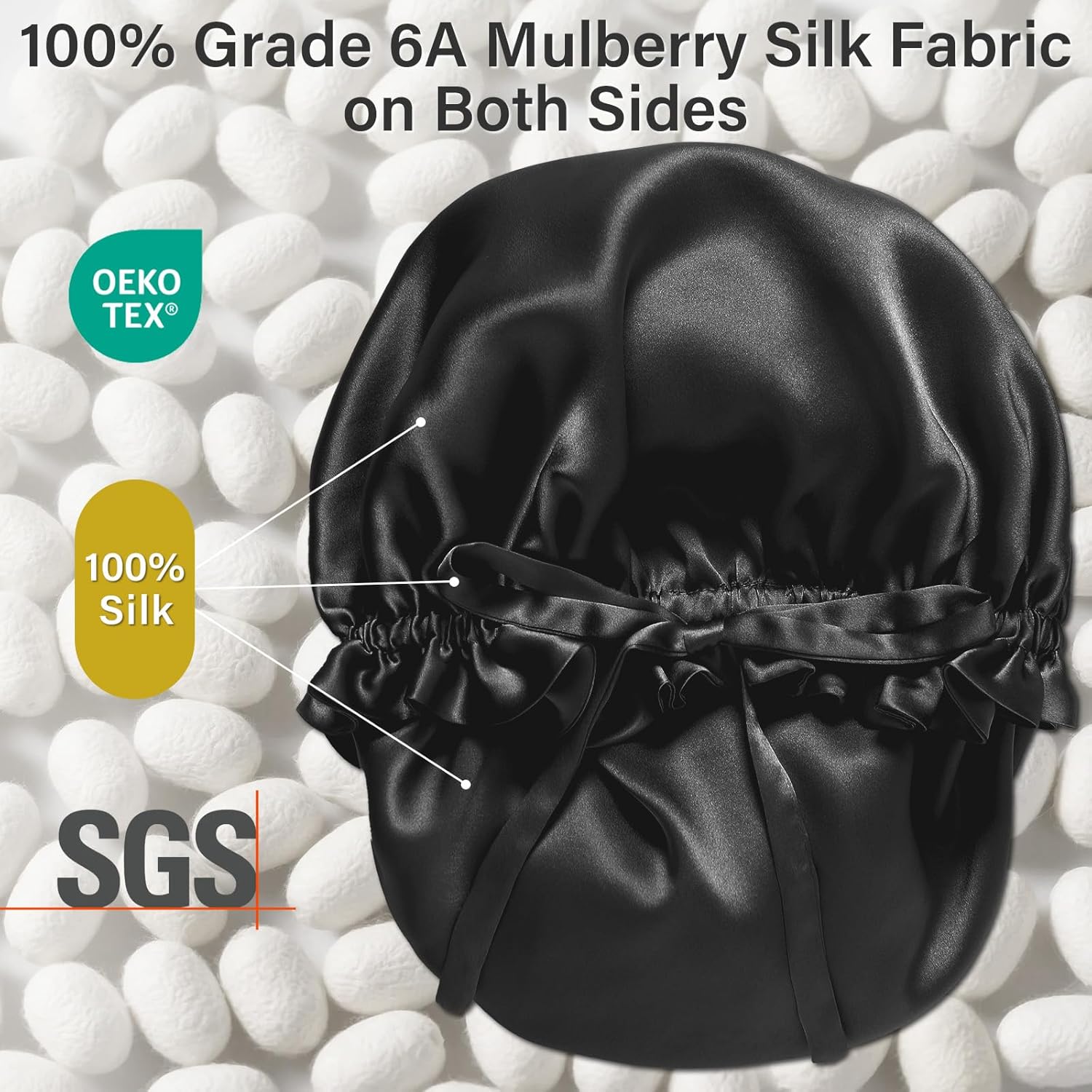 Thumbnail 1 de ZIMASILK Mulberry silk hair bonnet, 21–23 in