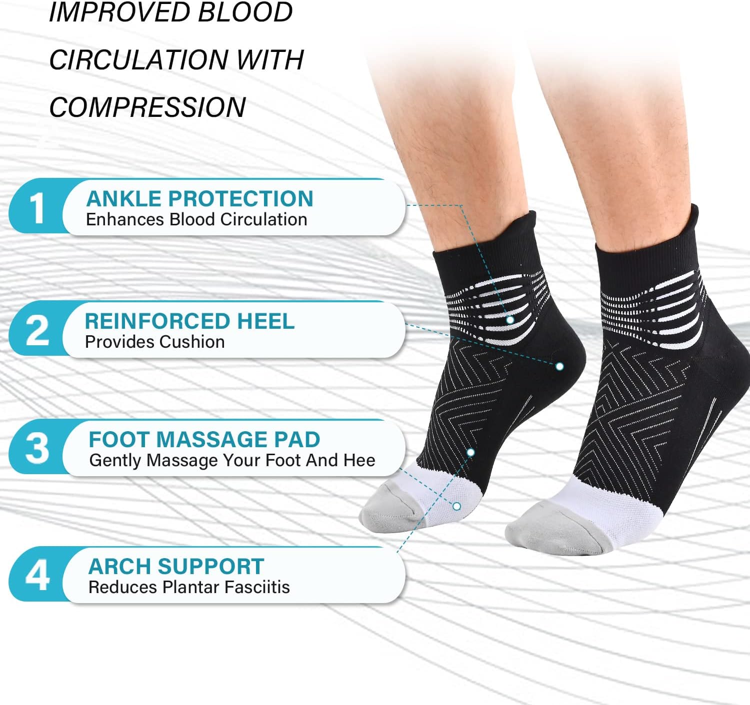 Thumbnail 3 de IRAMY Compression Ankle Support Running Socks – 3 Pairs