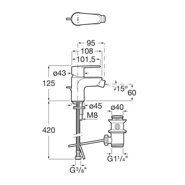 Thumbnail 1 de Roca Victoria Plus monomando bidé con desagüe automático 🚿