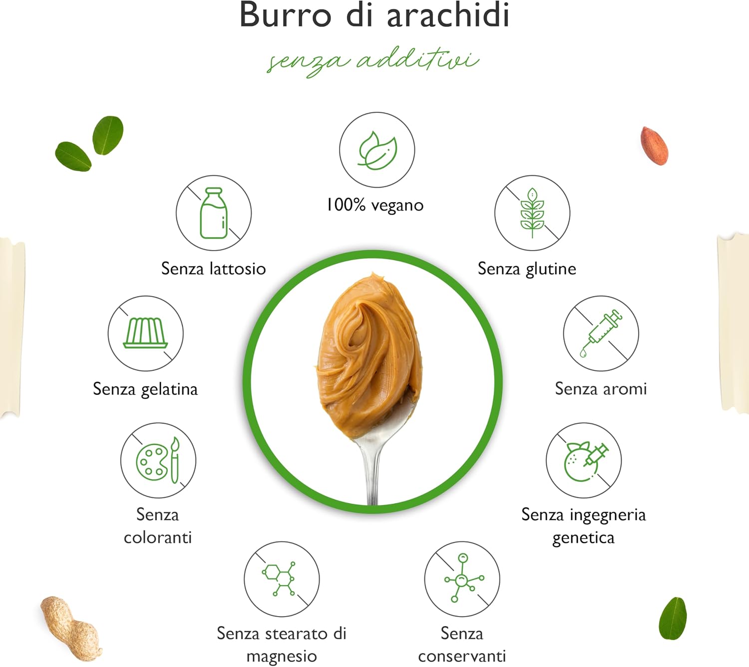 Detalle de Vit4ever Burro di Arachidi Liscio Naturale 1 kg – senza additivi, senza sale aggiunto, vegan