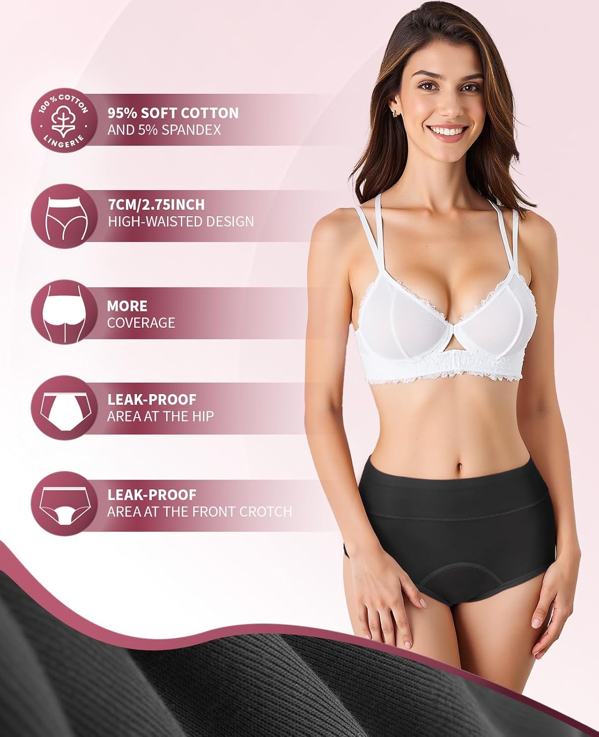 Detalle 2 de RFOGJV period pants for women, leakproof