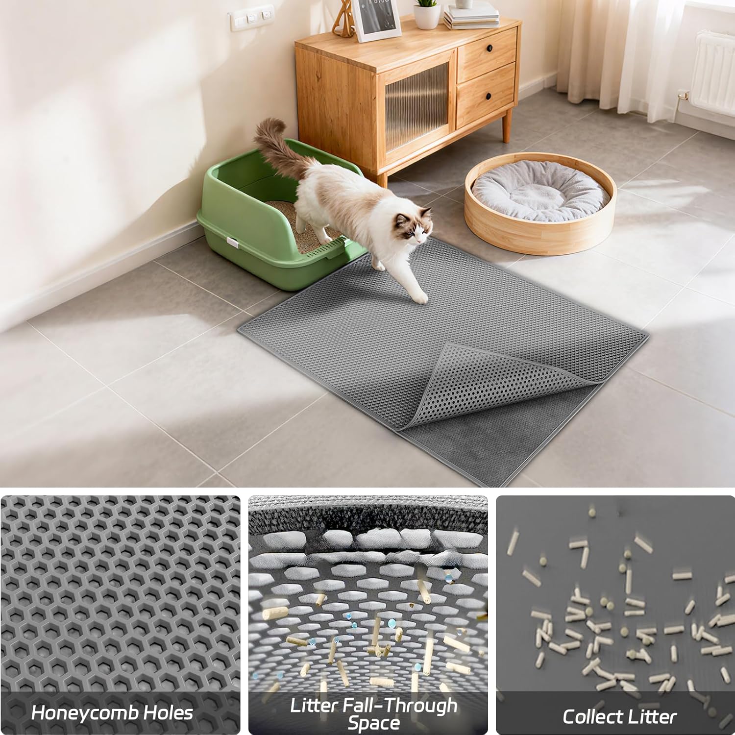 Detalle 1 de Garoopion Cat Litter Mat 90x76 cm