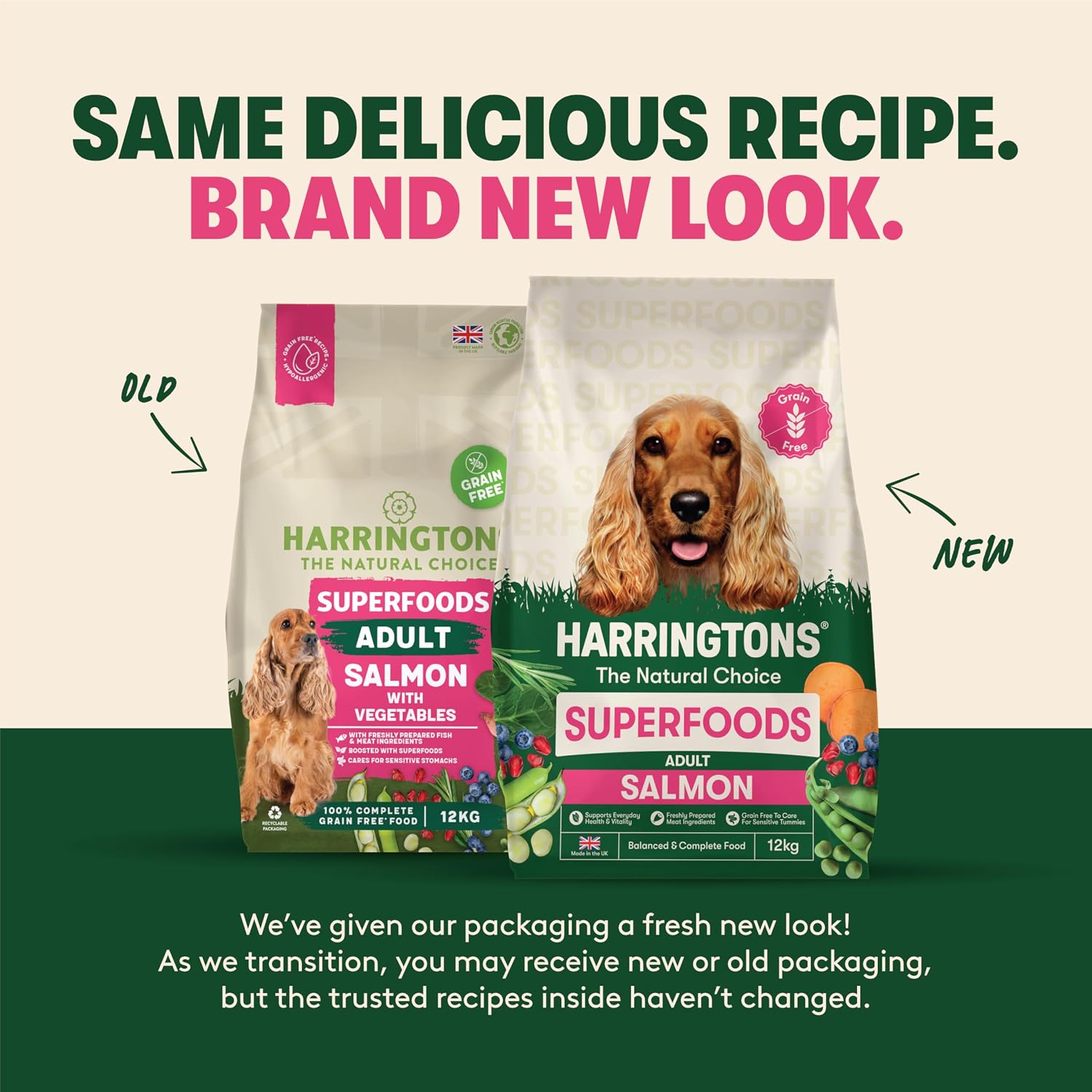 Detalle de Harringtons Superfoods Dry Adult Dog Food Salmon & Veg 12kg