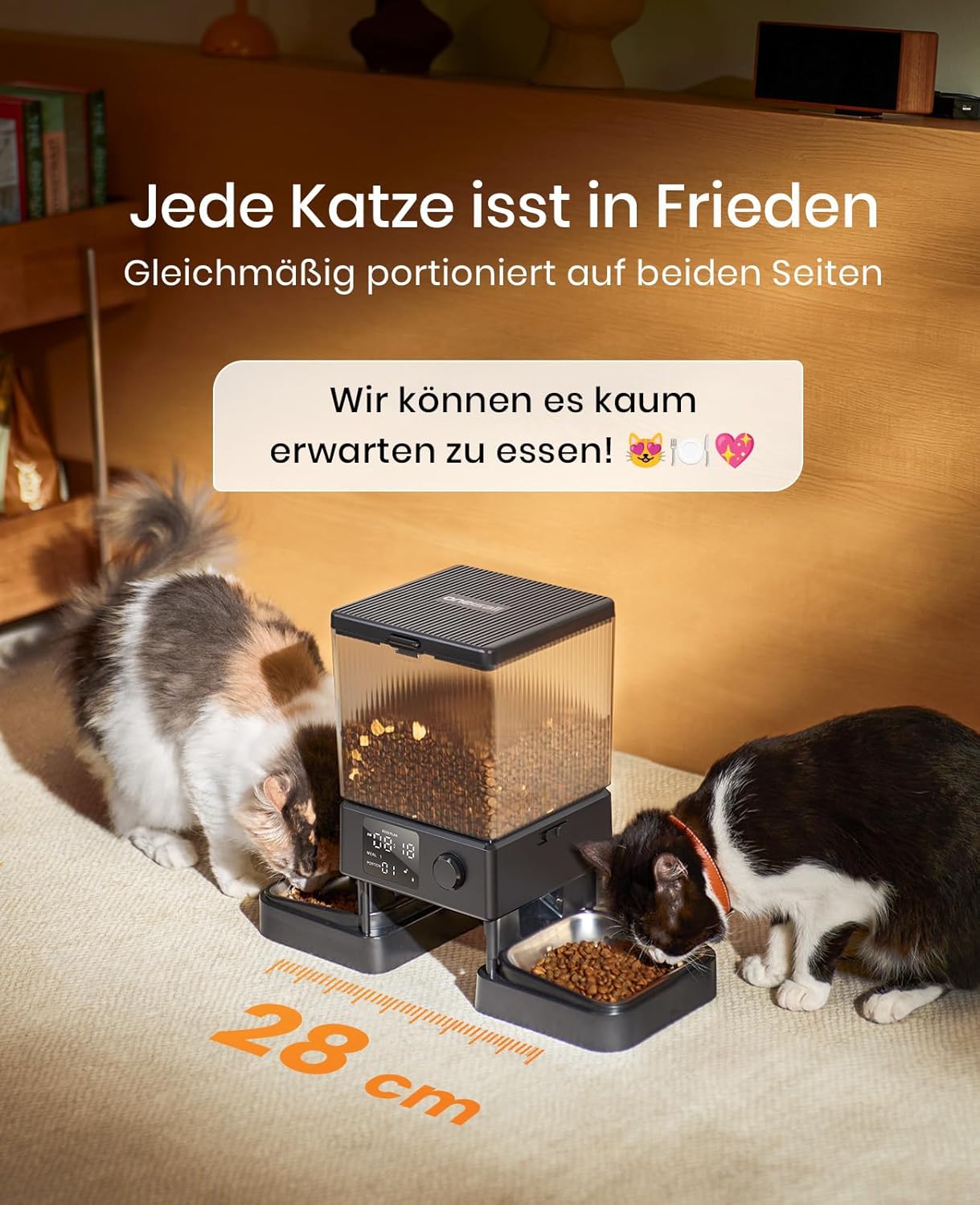 Detalle de oneisall 5L Futterautomat mit 2 Näpfen