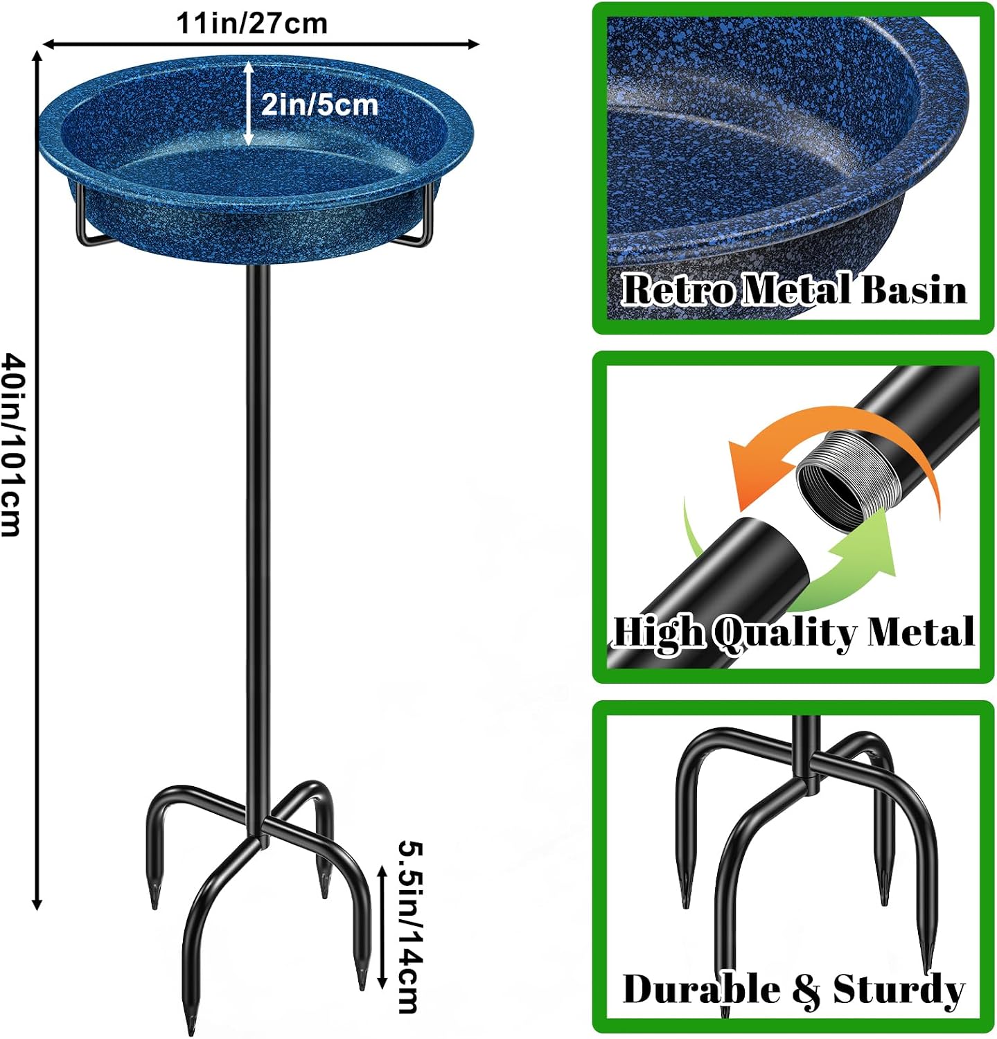 Detalle de YALINKA Bird Bath, 38-Inch