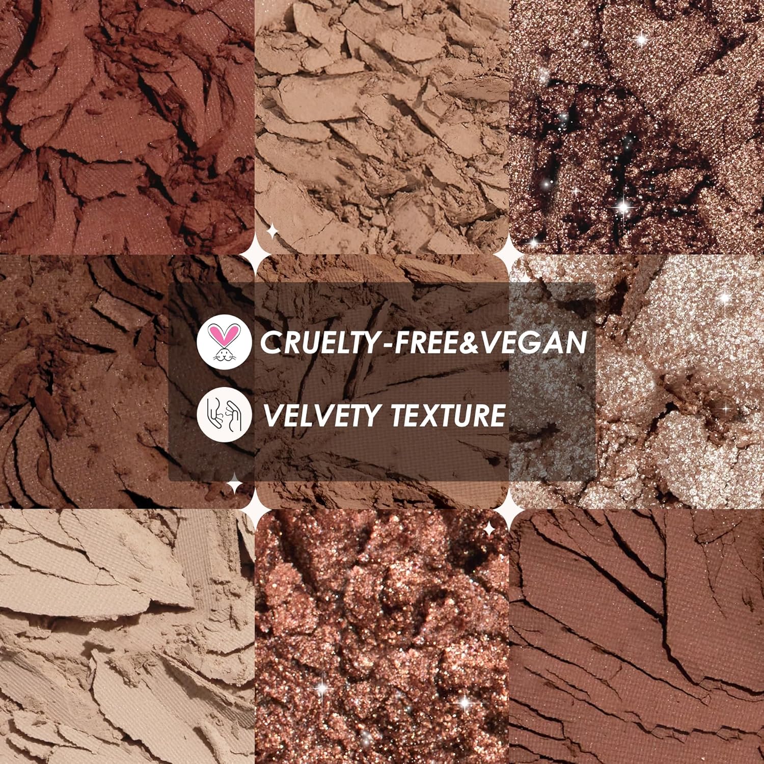 Detalle de docolor Nude Lidschatten Palette „Velours-Matte“ (9 Farben) – wasserfest, vegan
